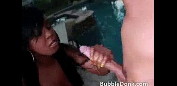  Oiled black girl fucked by long white dick